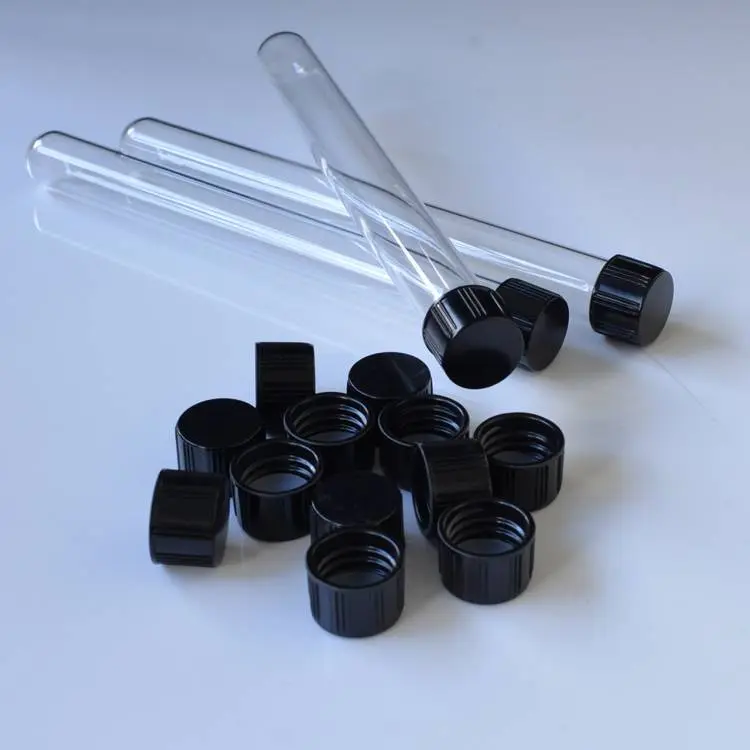 Clear Glass Laboratory Test Tubes With Phenolic Sc