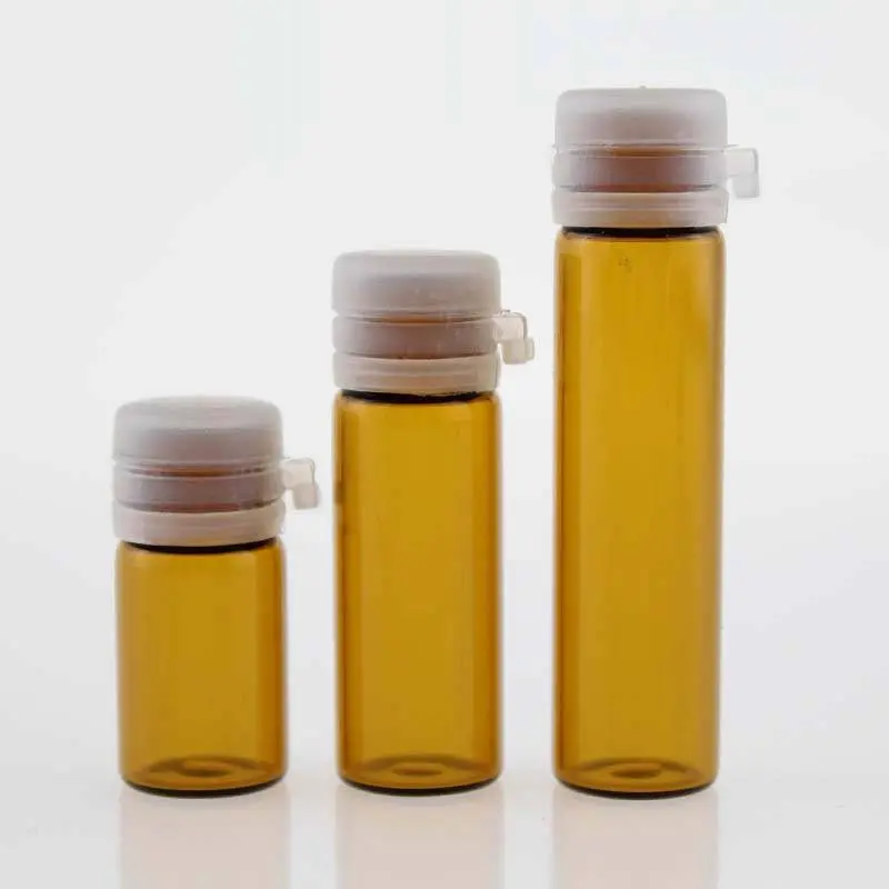 3ml 5ml 10ml 15ml Amber Glass Vials With Plastic F