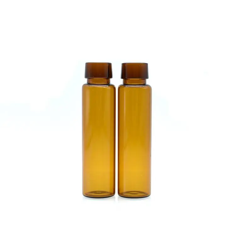10ml Amber Syrup Glass Vials With Plastic Cap, Via
